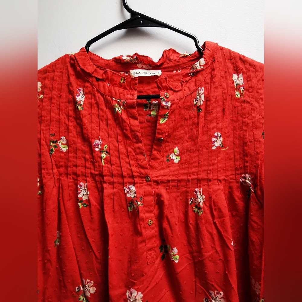Ulla Johnson Scarlet Floral Ruffle Blouse - Picture 6 of 10